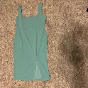Nasty Gal Mint Green Square Neck Mini Dress